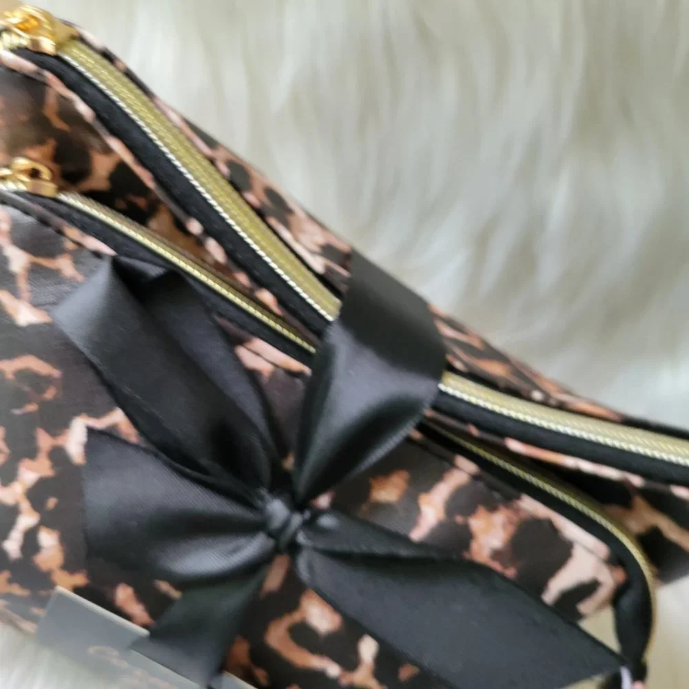 Leopard Print 2 Piece Cosmetic Bag Set